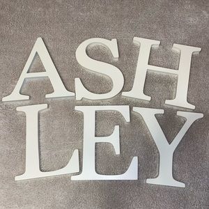 Wooden White Letter Wall Decor